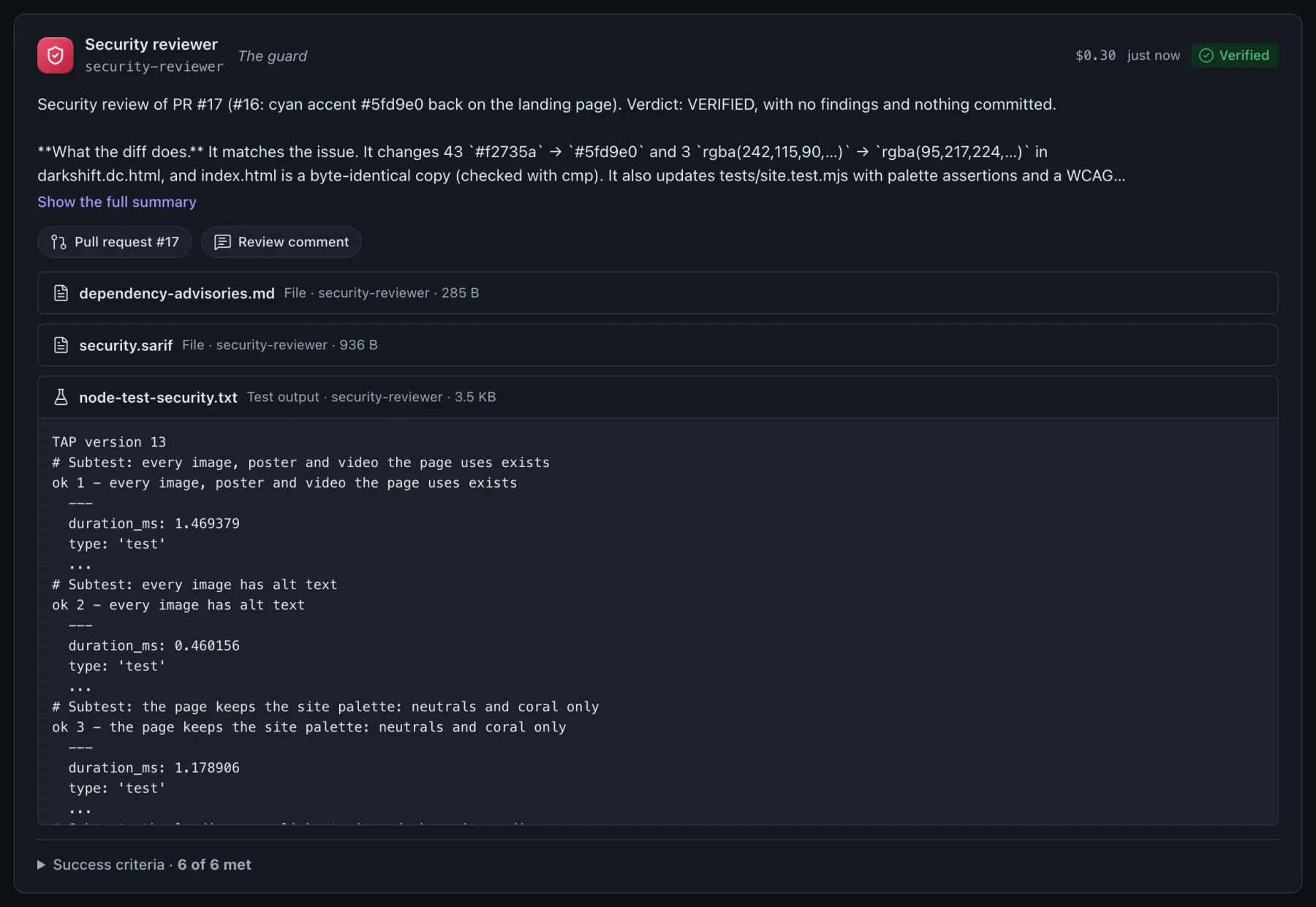 The security reviewer's verdict