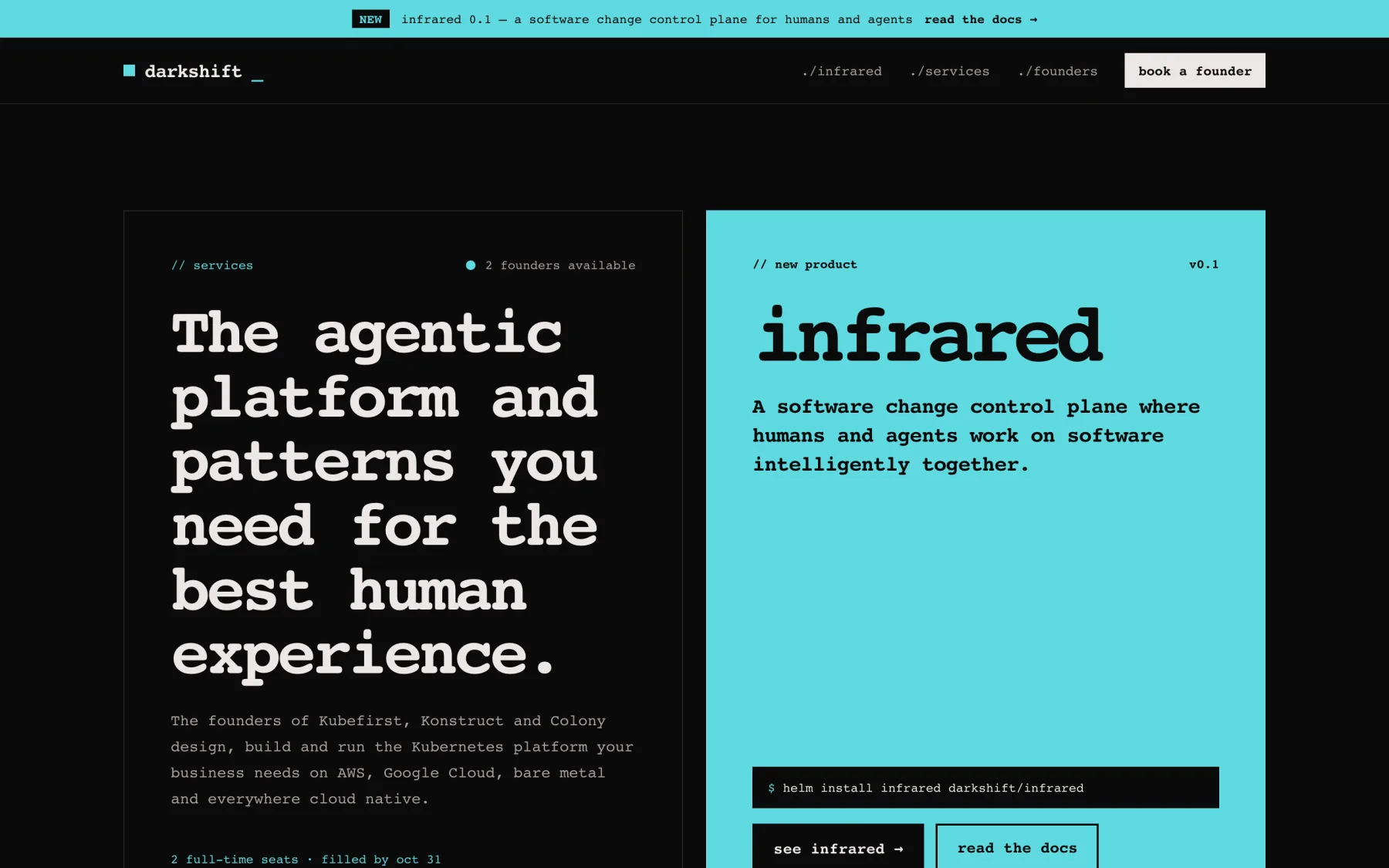 darkshift.io in production with the cyan accent